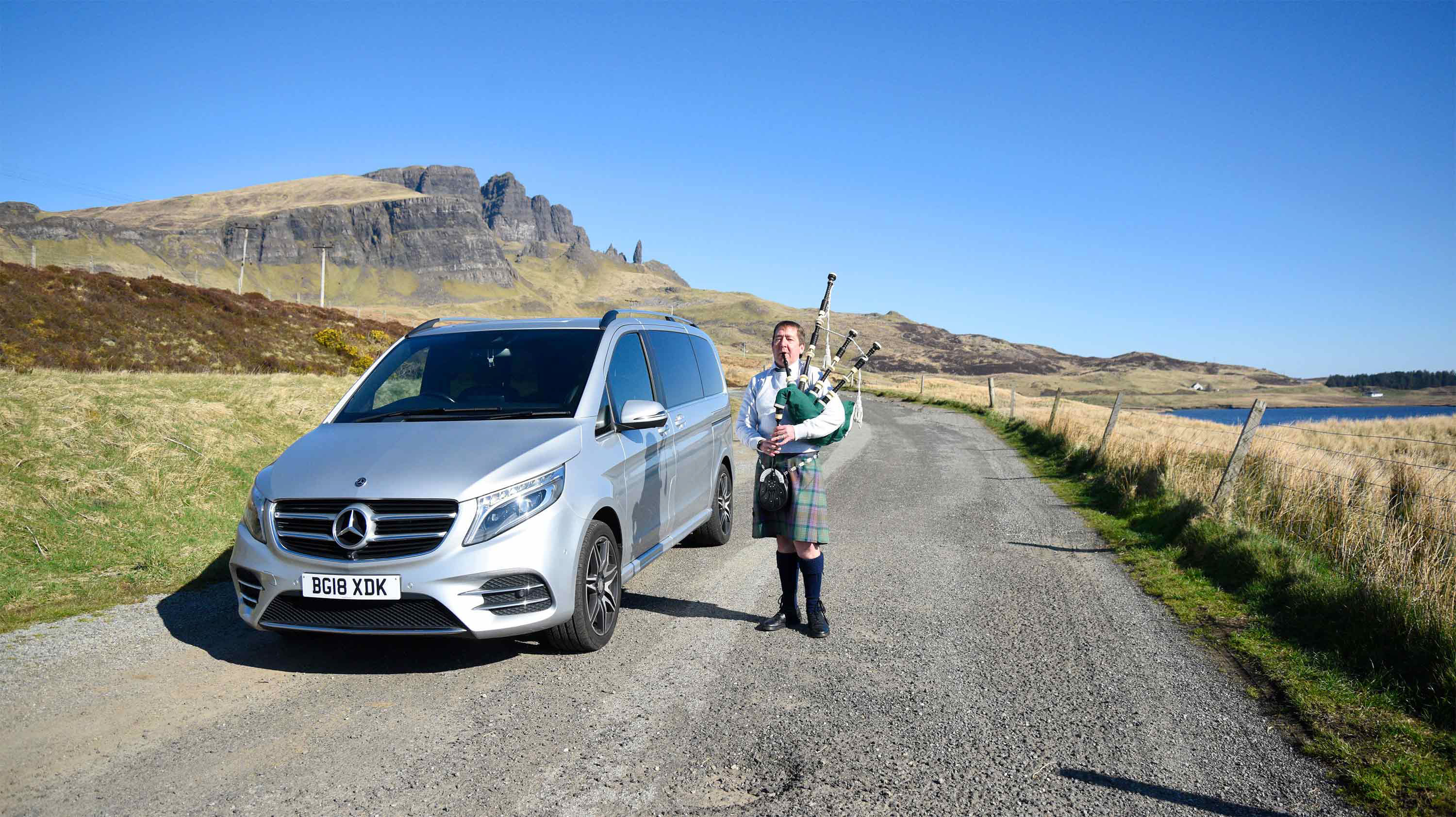 Scottish Pipe music will be provided during your Isle of Skye minius tour